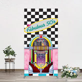 Lofaris Hiphop Plaid Fabulous 50s Dance Party Rectangle Backdrop